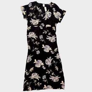 Vintage Floral Maxi Dress Women's M 90s Grunge Dark Coquette Whimsigoth NWT